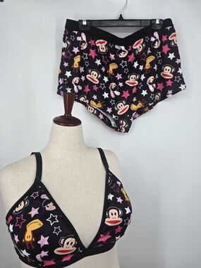 Paul Frank X Shein Julius Print Bralette and High-Waist Shorts Set 3XL NWT
